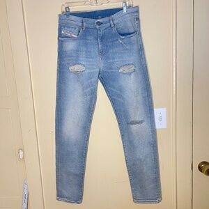 Diesel Light Blue Distressed Men Jeans